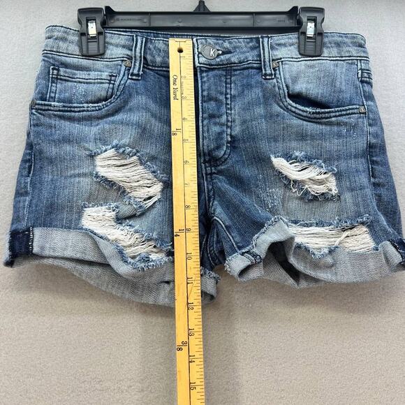 Kut from the Kloth Women's Blue The Madeline Boyfriend Shorts Size 4 Distressed - Picture 14 of 16
